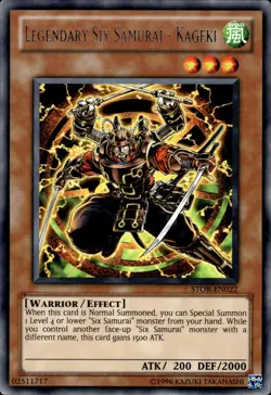 Legendary Six Samurai - Kageki - Rare STOR-EN022 - LP - YuGiOh - Image 1