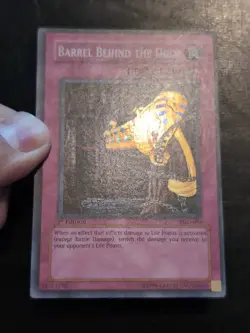 Yu-Gi-Oh! SUPER RARE HOLO CARD BARREL BEHIND THE DOOR PGD-095 1ST VLP - Image 2