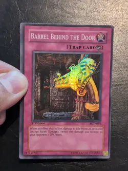 Yu-Gi-Oh! SUPER RARE HOLO CARD BARREL BEHIND THE DOOR PGD-095 1ST VLP - Image 3