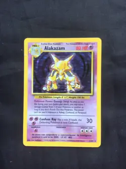 Pokemon Cards: Base Set Rare Holo: Alakazam 1/102 - Image 1