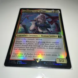Magic the Gathering Lightning Army of One Borderless Card NM Condition Foil - Image 1