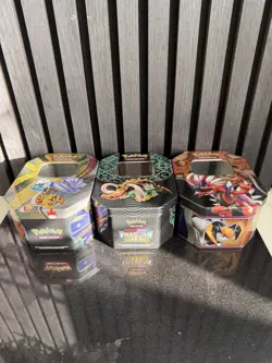 Pokemon Tins Only x3 - Paldean Fates, Paradox Rift, Paldea Legends - No Cards. - Image 4