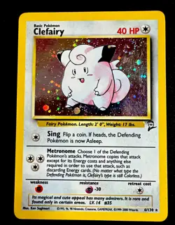 Clefairy 005/102 MP Pokemon Base Set 2 Holo Card Moderate Play - Image 1
