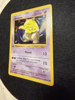 Pokemon TCG Drowzee 1st Edition Shadowless Base Set Card 49/102 MP - Image 3