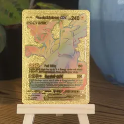 POKEMON PIKACHU & ZEKROM GX TAG TEAM GOLD FOIL RAINBOW CARD Gold Foil ✨ Fan Art - Image 1