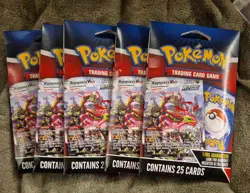 Lot of 5 Pokemon TCG Mystery Pack with 1 Foil Card Guaranteed 2024 Sealed - Image 1