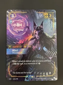 Ahri Inquisitive Riftbound League Of Legends Origins Foil Card OGN 119a/298 NM - Image 1