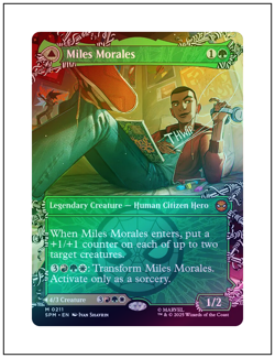 1x Miles Morales 0211, Foil, Borderless Art, Magic the Gathering MTG NM - Image 1
