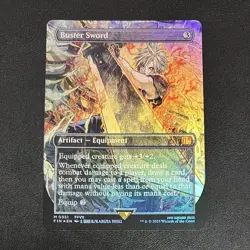 [Foil] Buster Sword Borderless MTG Final Fantasy VII English Grey Rare 2025 FIN - Image 1