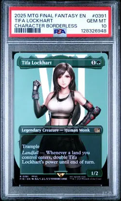 2025 MTG FINAL FANTASY CHARACTER BORDERLESS #0391 TIFA LOCKHART PSA 10 - Image 1