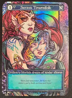 SERAVA TOWNSFOLK SORCERY CONTESTED REALM GOTHIC ORDINARY MORTALS FOIL SP! - Image 1