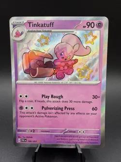 Pokemon TCG Paldean Fates: Tinkatuff 166/091 Shiny Rare - Image 1