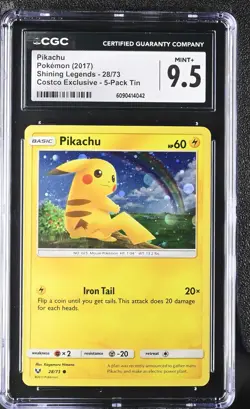 Pokemon CGC 9.5 Pikachu Cosmos Holo - Shining Legends 28/73 - Costco Exclusive - Image 1