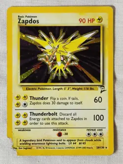 Played Zapdos #20 Holo Base Set 2 Pokemon TCG - Image 1