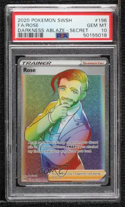 Rainbow - Rose Pokemon Sword & Shield Darkness Ablaze PSA 10 GEM MT - Image 1