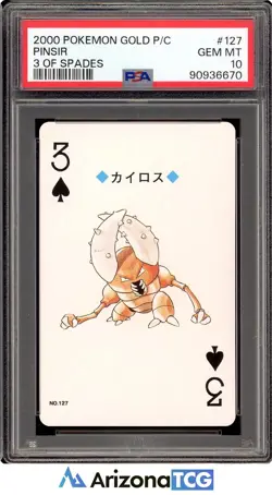 Pokemon 2000 Pinsir 3 Of Spades 127 Gold P/C Japanese GEM MINT PSA 10 - Image 1