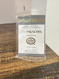 Pokemon Pikachu 24k Gold Bar with Certificate of Authenticity And Pokeball - Image 2