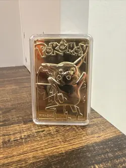 Pokemon Pikachu 24k Gold Bar with Certificate of Authenticity And Pokeball - Image 4