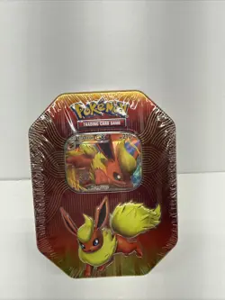 2019 POKEMON FLAREON GX SUN & MOON ERA ELEMENTAL POWER TIN Small Break Seal - Image 1