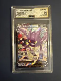 2022 POKEMON SWORD & SHIELD LOST ORIGIN #TG20 FULL ART/CROBAT V AGS 10 - Image 1