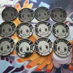 Pokemon TCG Official Flip Coins Eevee Lot Of 12 Jumbo & Lot 4 - Image 1