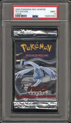 2000 Pokemon WOTC Neo Genesis 1st Edition Sealed Lugia Foil Pack PSA 9 MINT - Image 1