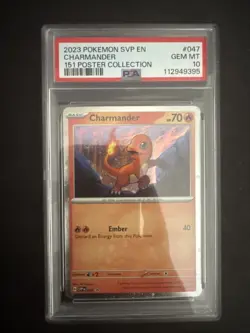 2023-25 Pokemon SV Black Star Promos SVP EN Charmander #047 PSA 10 - Image 1