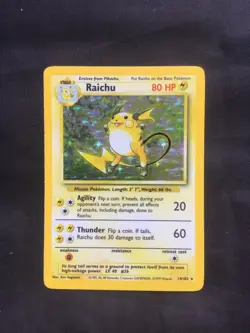 Pokemon Cards: Base Set Rare Holo: Raichu 14/102 - Image 1