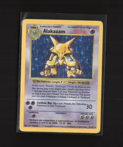 Alakazam 1/102 WOTC Base Set Shadowless Holo Rare Pokemon Card - Image 2