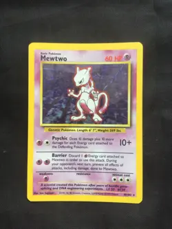 Pokemon Cards: Base Set Rare Holo: Mewtwo 10/102 - Image 1