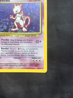 Pokemon Cards: Base Set Rare Holo: Mewtwo 10/102 - Image 5