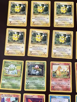 28 Vintage Pokemon Cards, Kanto Starters Pikachu/Charmander/Bulbasaur/Squirtle - Image 2