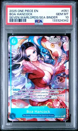 2025 ONE PIECE 051 SEVEN WARLORDS OF THE SEA PROMO CARD BOA HANCOCK PSA 10 - Image 1