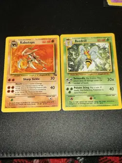 Kabutops Fossil Set Non-Holo Rare Pokemon Card + Beedrill 17/102 Base set LP - Image 1