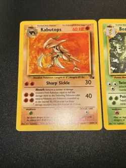 Kabutops Fossil Set Non-Holo Rare Pokemon Card + Beedrill 17/102 Base set LP - Image 3