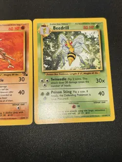 Kabutops Fossil Set Non-Holo Rare Pokemon Card + Beedrill 17/102 Base set LP - Image 4