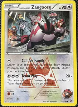 Team Magma's Zangoose 22/34 Double Crisis Regular (See Photos) Pokemon Card - Image 1