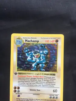 Pokemon Cards: Base Set 1st Edition Rare Holo: Machamp 8/102 - Image 2