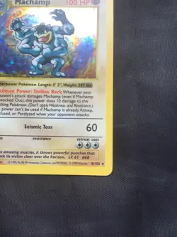 Pokemon Cards: Base Set 1st Edition Rare Holo: Machamp 8/102 - Image 5