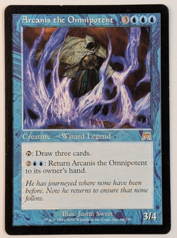 MTG Card - 1x Arcanis the Omnipotent - Onslaught - NM/LP Vintage Rare Blue Magic - Image 1