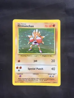Pokemon Cards: Base Set Rare Holo: Hitmonchan 7/102 - Image 1
