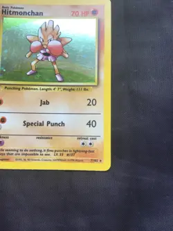 Pokemon Cards: Base Set Rare Holo: Hitmonchan 7/102 - Image 5