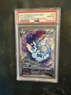 Vaporeon V SWSH181 SWSH: Sword & Shield Promo Cards Holo PSA 10 - Image 1