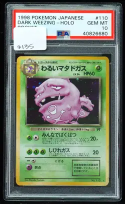 1998 Dark Weezing #110 JP Rocket PSA 10 Pokemon Card - Image 1