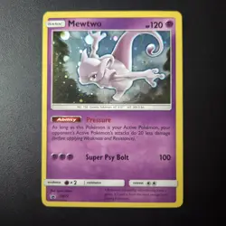 *SWIRL* Mewtwo SM77 Sun & Moon Ultra Rare Holo Black Star Promo Pokemon Card - Image 1