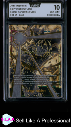 ENERGY MARKER (SON GOKU) DRAGON BALL E01-01 GOLD 2024 PROMO CARDS EN AOG 10 - Image 1