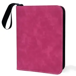 Pink Card Binder for Girls, 400 Pockets Double-Sided Trading Card Storage Bag... - Image 1