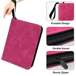 Pink Card Binder for Girls, 400 Pockets Double-Sided Trading Card Storage Bag... - Image 4