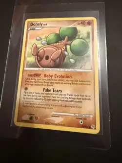 Pokemon TCG Bonsly Card 71/130 Diamond and Pearl Common LP Condition - Image 1