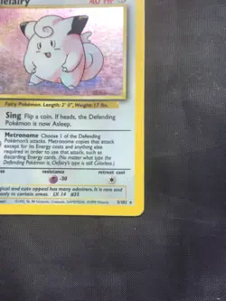 Pokemon Cards: Base Set Rare Holo: Clefairy 5/102 - Image 5